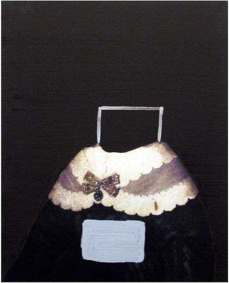 Untitled, oil and collage on canvas, 50 x 40 cm, 2008