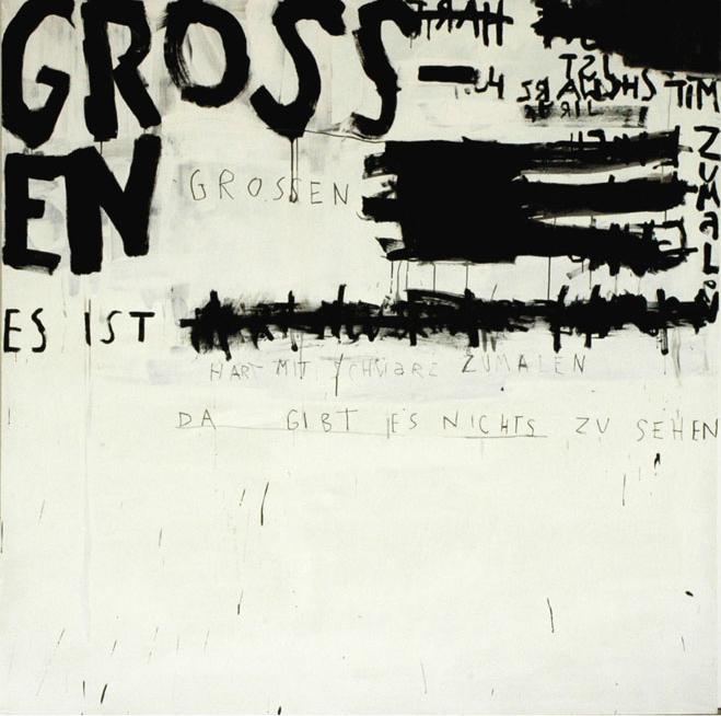 Grossen, akryl, pisak, olej na płótnie, 180 x 180 cm, 2003