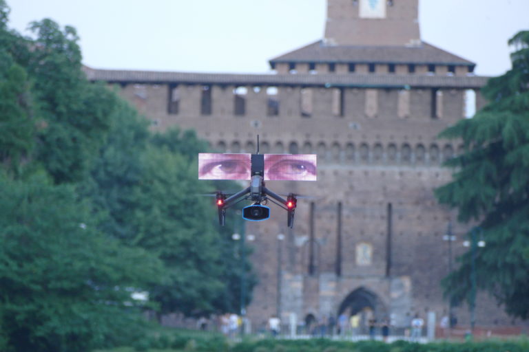 Krzysztof Wodiczko, Loro (Them), Alberto Burri's Teatro Continuo in Parco Sempione. Mediolan, 2019