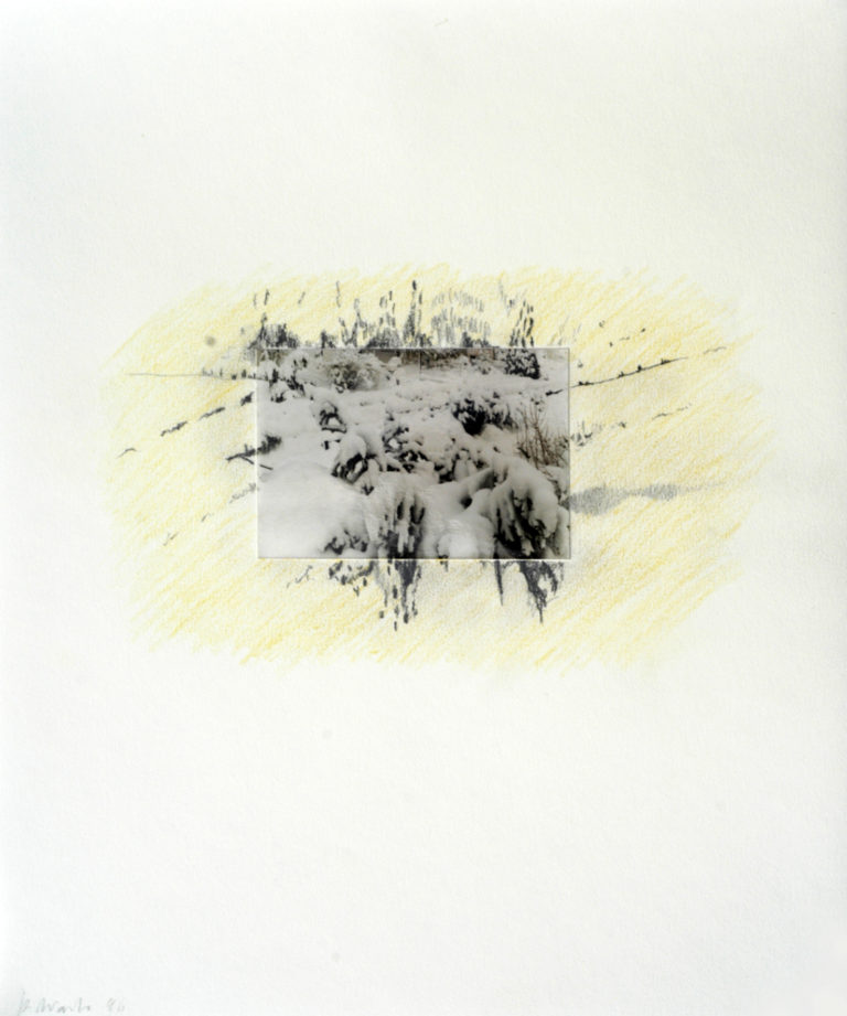 Photo-drawing, crayon and photo on paper, 43 x 35 cm